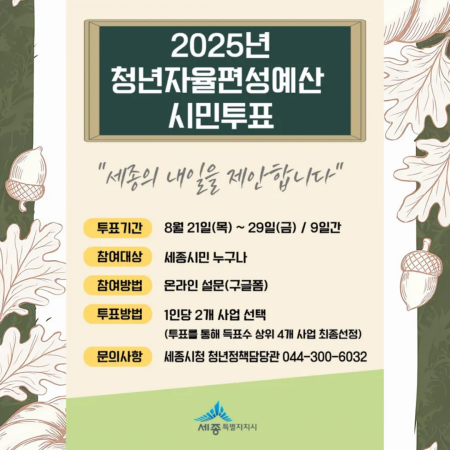 2025년 청년자율편성예산 시민투표 안내